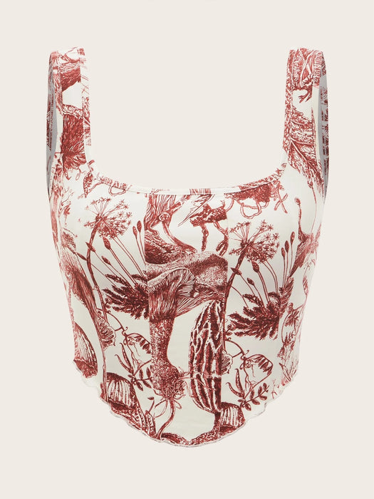 Printed Patterned Trim Tank Top