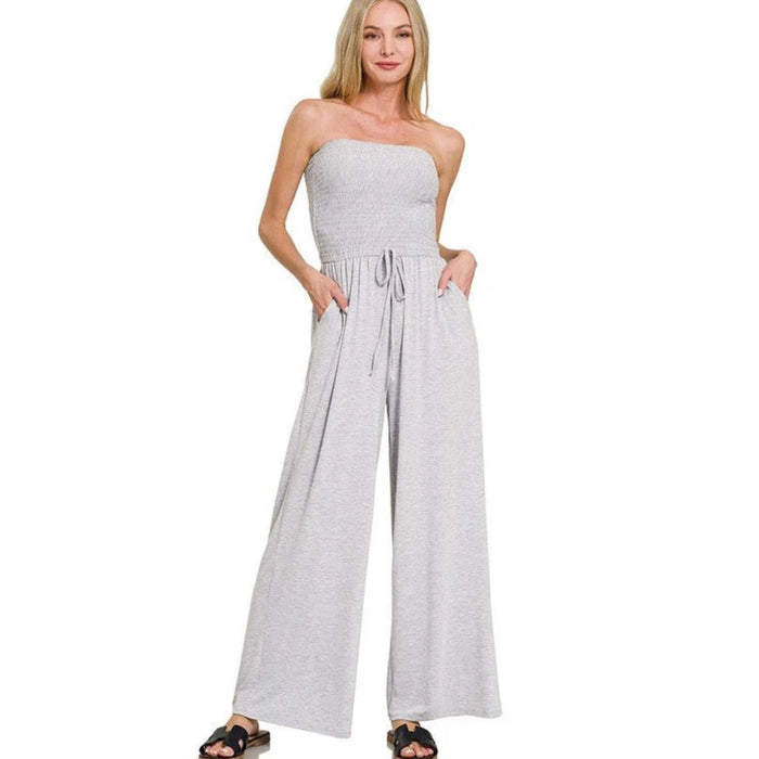 Adjustable Fit Versatile Smocked Jumpsuit