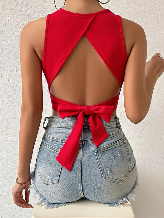 Solid Backless Tank Top