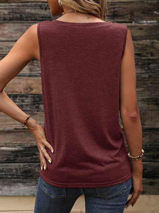 Solid Pocket Patched Tank Top