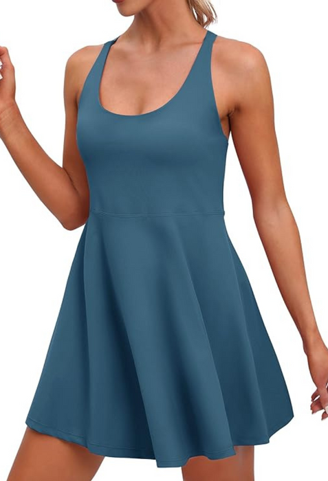 Athletic Sundress with Integrated Shorts and Bra