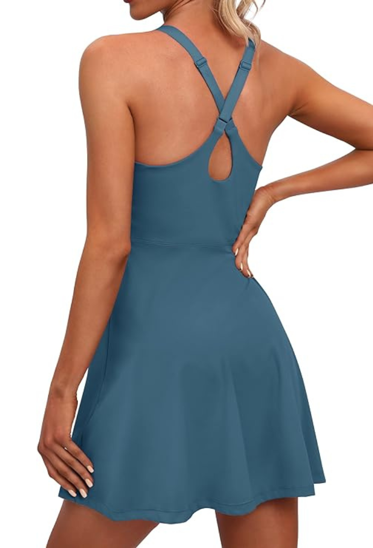 Athletic Sundress with Integrated Shorts and Bra