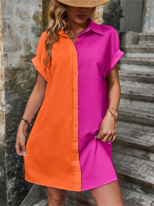 Batwing Sleeve Shirt Dress