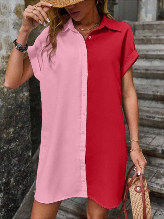 Batwing Sleeve Shirt Dress