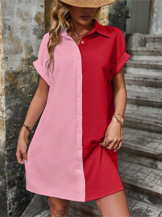 Batwing Sleeve Shirt Dress