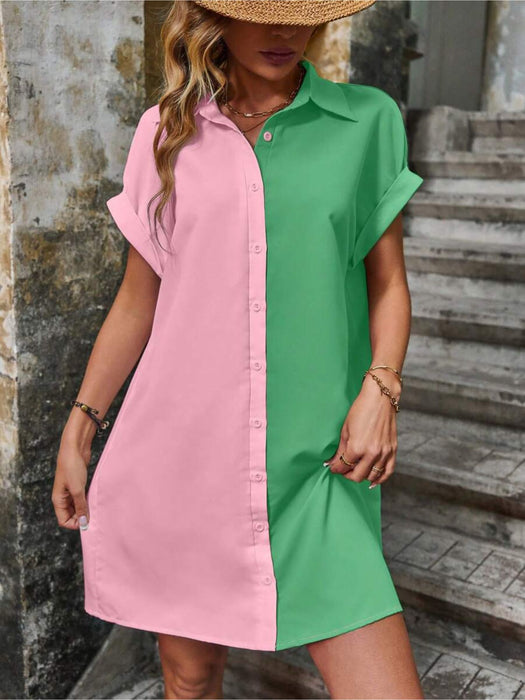 Batwing Sleeve Shirt Dress