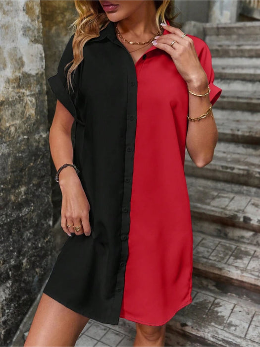 Batwing Sleeve Shirt Dress