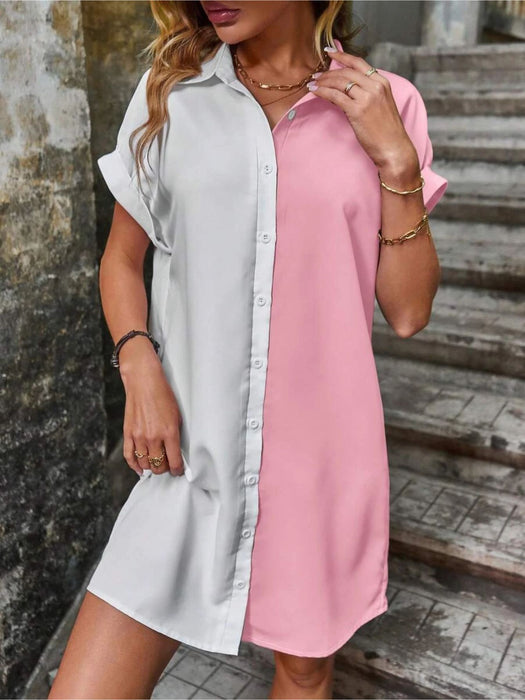 Batwing Sleeve Shirt Dress