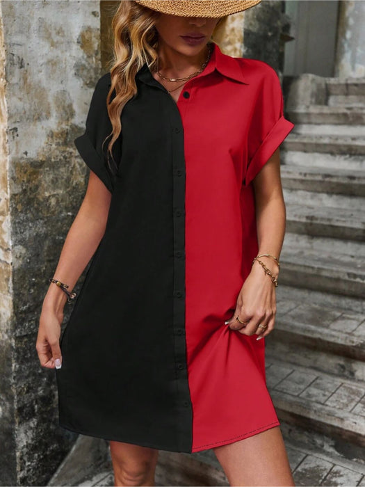 Batwing Sleeve Shirt Dress