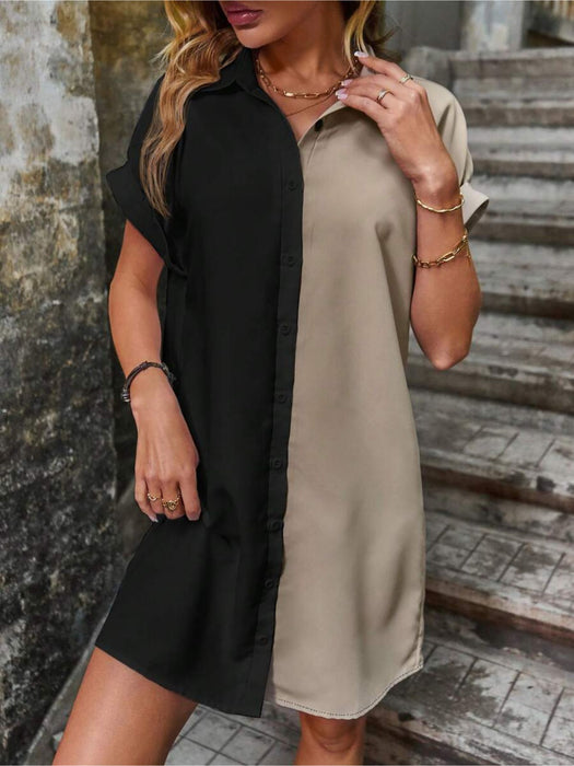 Batwing Sleeve Shirt Dress