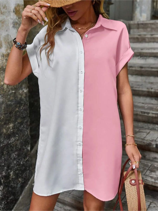 Batwing Sleeve Shirt Dress