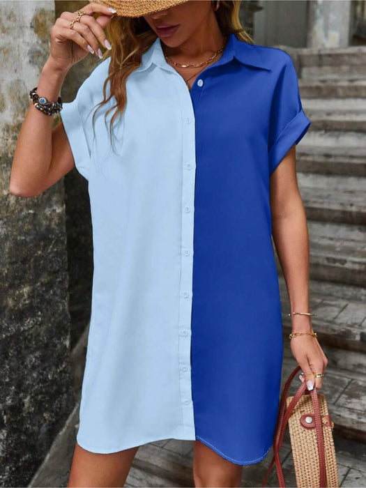 Batwing Sleeve Shirt Dress