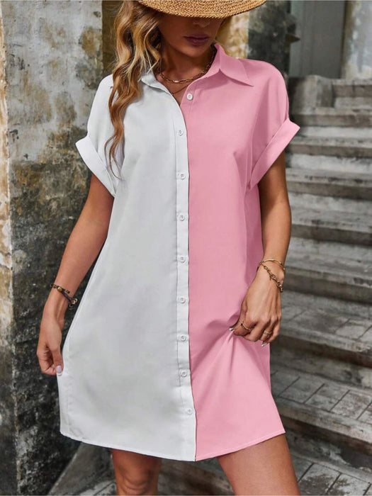 Batwing Sleeve Shirt Dress