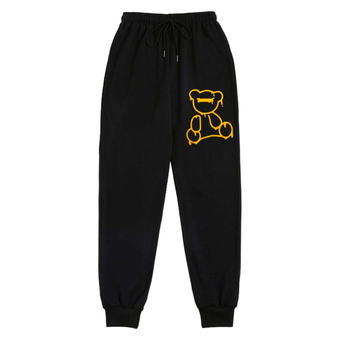 Bear Print Drawstring Waist Sweatpants