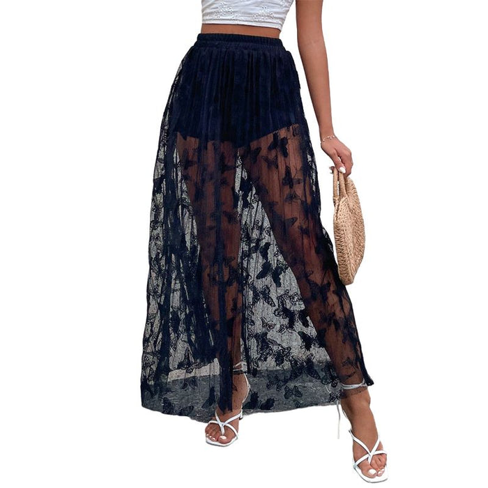 Biker Shorts Insert Lace Pleated Skirt