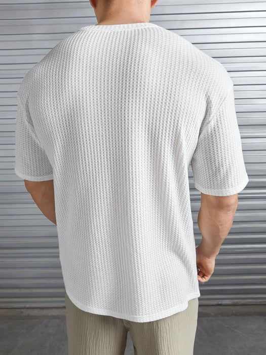 Patched Detail Waffle Knit Tee