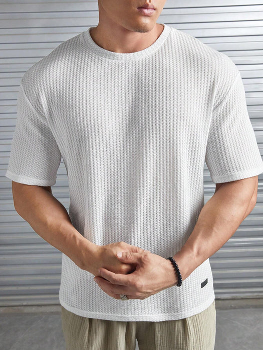 Patched Detail Waffle Knit Tee