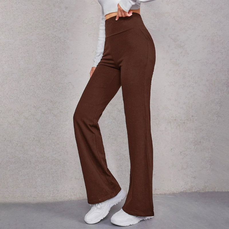 Wide Waistband Flare Leg Pants