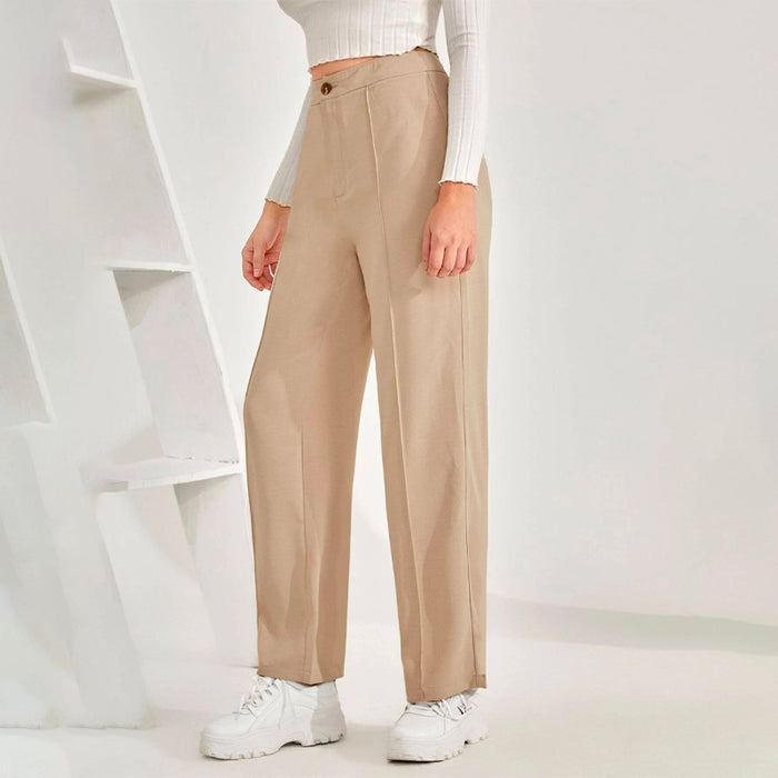 Easy Wear High Waist Straight Leg Pants