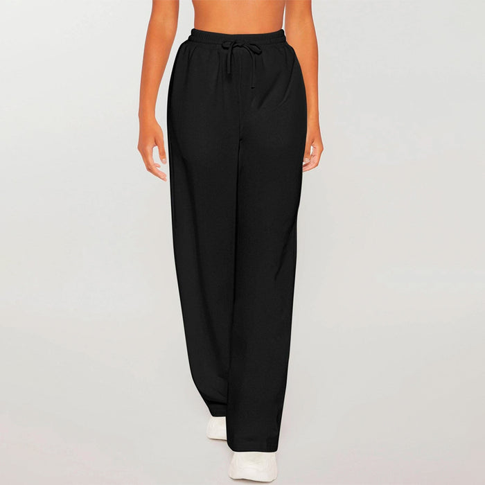 Drawstring Plain Waist Solid Sweatpants