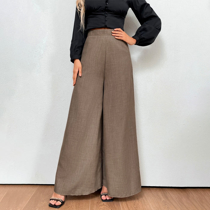 Slant Pockets Zipper Fly Palazzo Pants