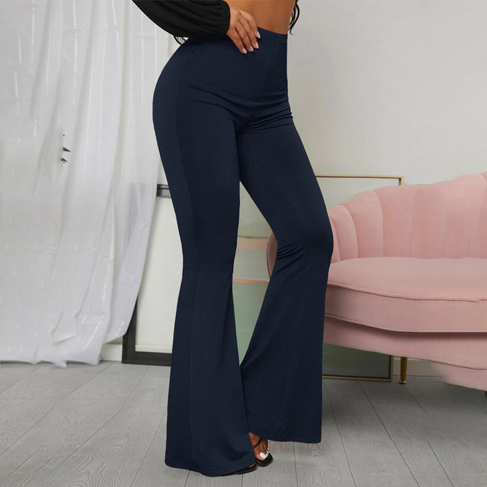 Ruched Back High Waist Flared Leg Pants