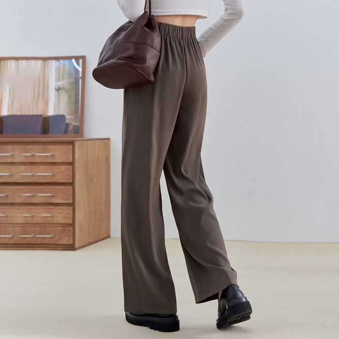 High Waist Plicated Detail Wide Leg Pants