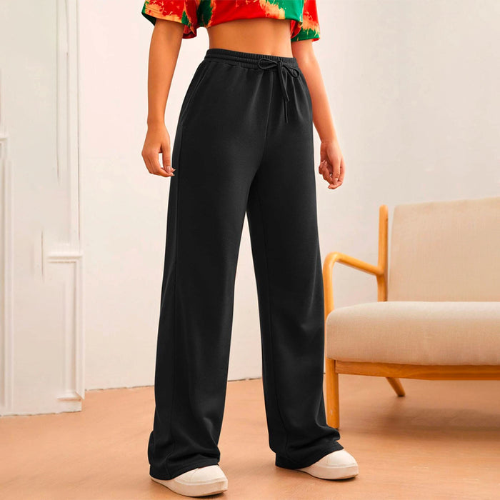 Loose Drawstring Waist Wide Leg Sweatpants