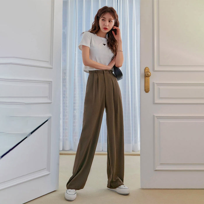 High Waist Plicated Detail Pants