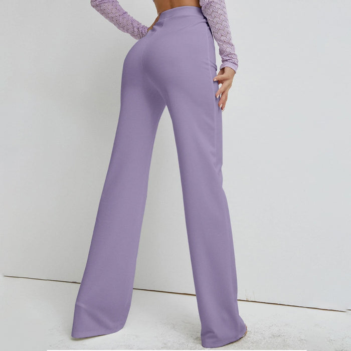 High Pearl Waist Straight Leg Pants