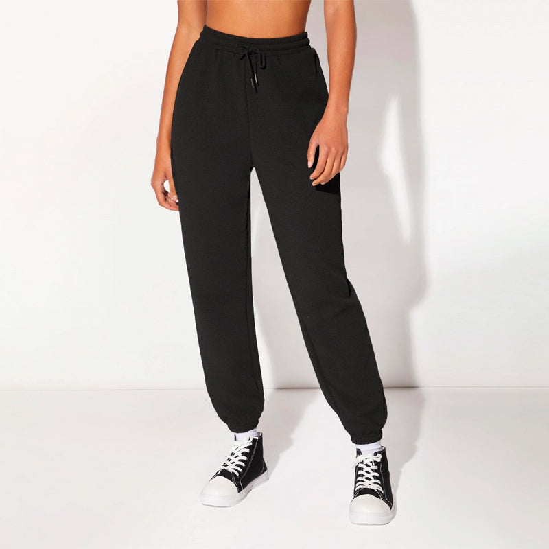 Solid Drawstring Waist Joggers Sweat Pants