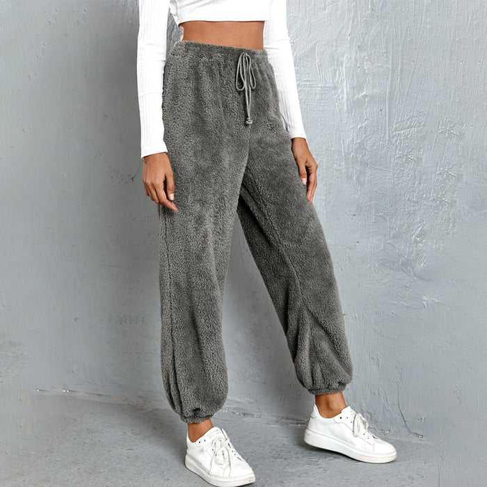 Solid Drawstring Waist Regular Fit Pants