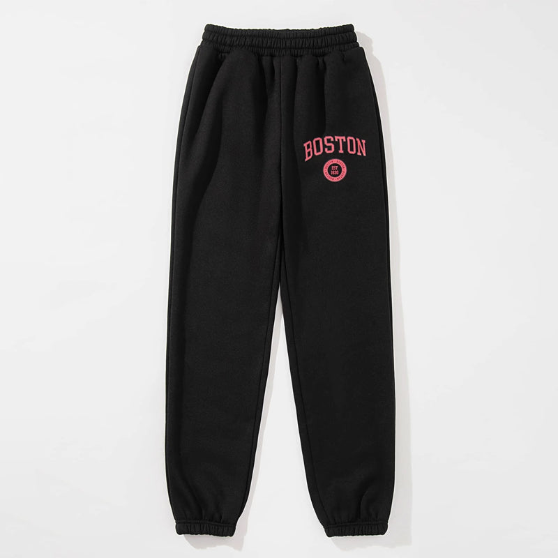 Letter Graphic Thermal Lined Sweatpants