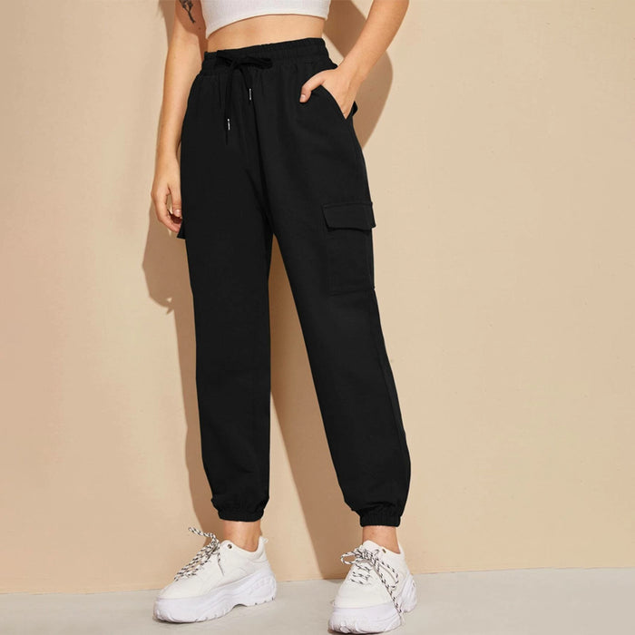 High Rise Drawstring Cargo Joggers