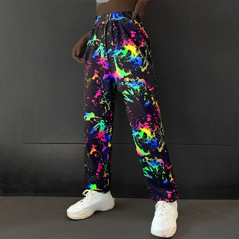 Reflective Graphic Print Sweatpants