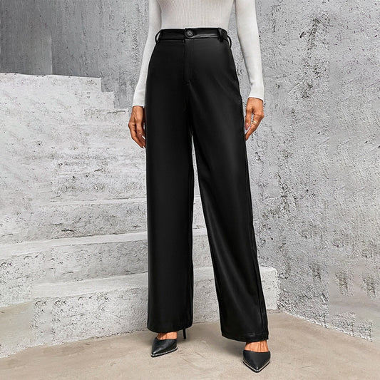 Zip Fly Wide Leg Pants