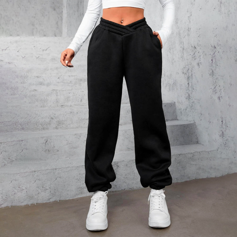 Solid Slant Pocket Thermal Lined Sweatpants