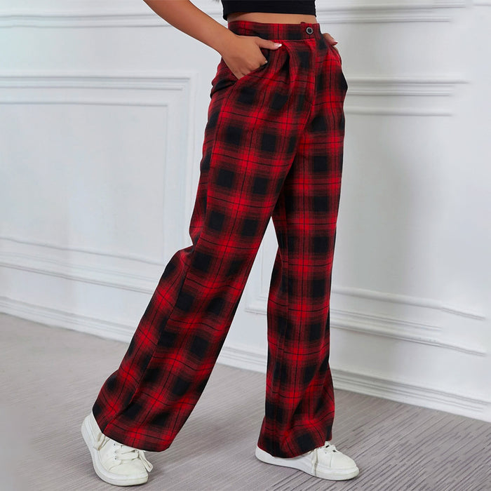 Tartan Wide Leg Pants