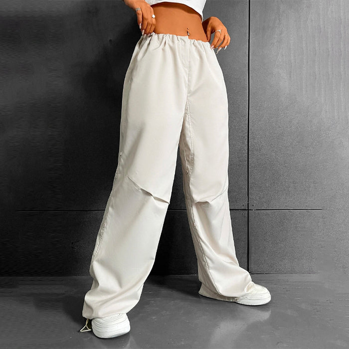 Easy Wear Drawstring Waist Parachute Pants