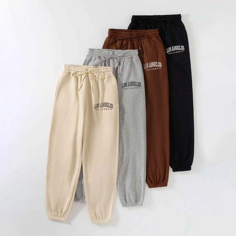 Pack Of 4 Letter Graphic Drawstring Waist Thermal Sweatpants