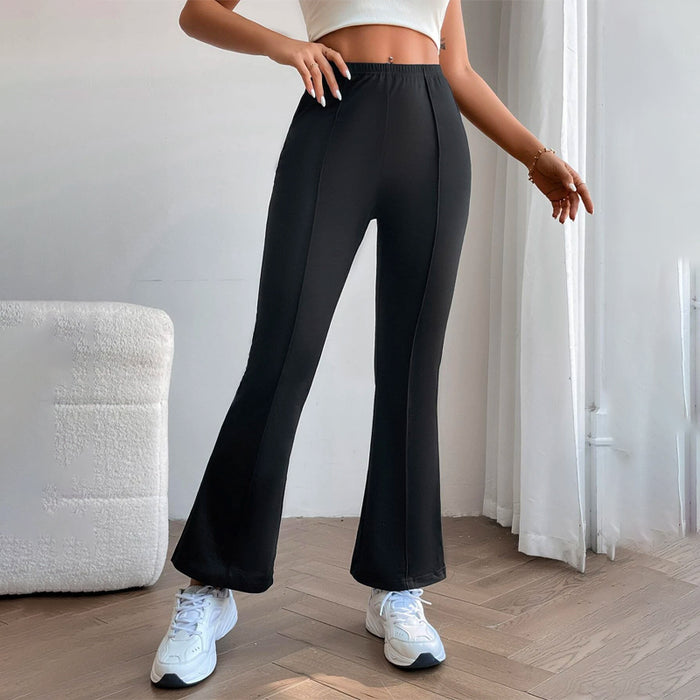 Solid Seam Detail Flare Leg Sweatpants