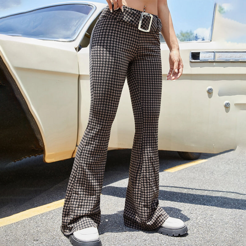 Easy Wear Flare Leg Belted Pants