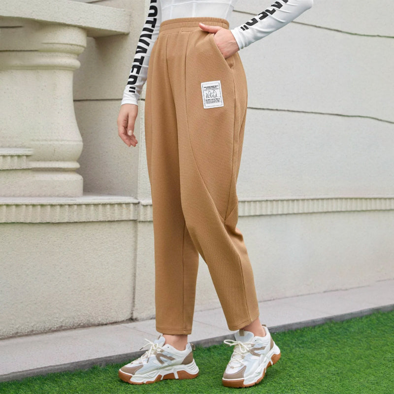 High Waist Letter Patched Sweatpants