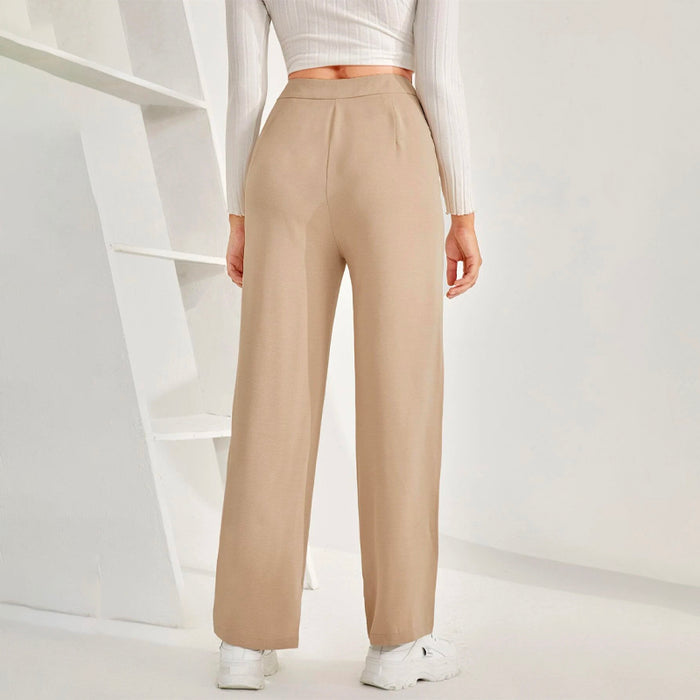 Easy Wear High Waist Straight Leg Pants