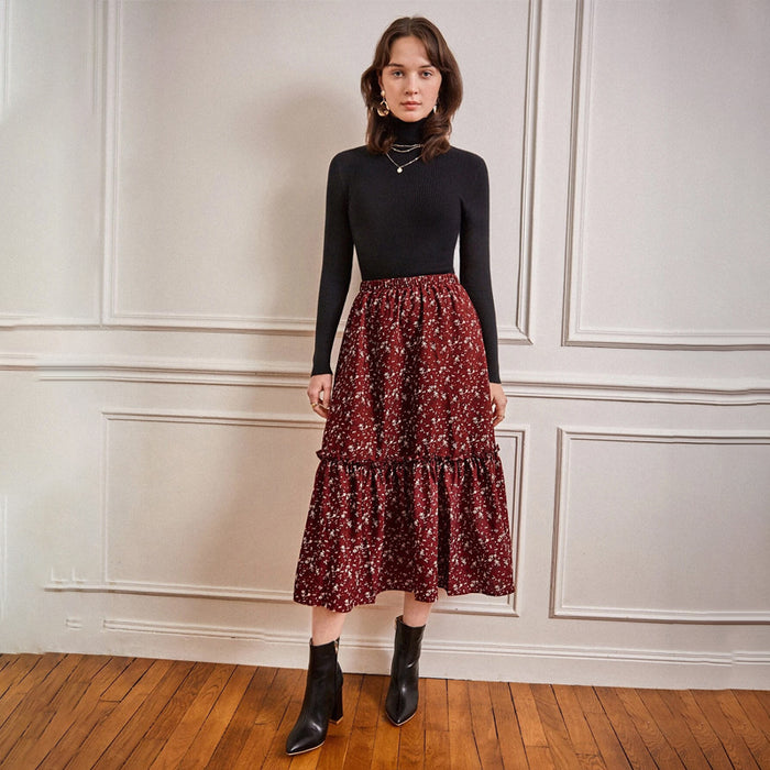 Floral Frill A-line Skirt