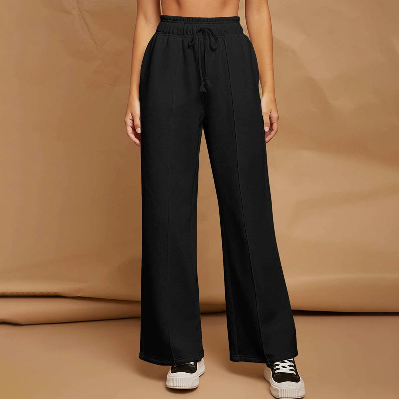 Easy Wear Solid Drawstring Waist Sweatpants