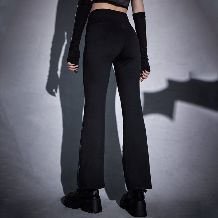 Moon Graphic V Waist Flare Leg Pants