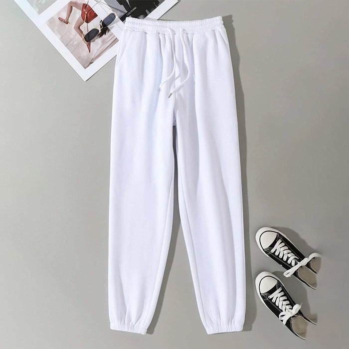 Solid Natural Waist Plain Sweatpants