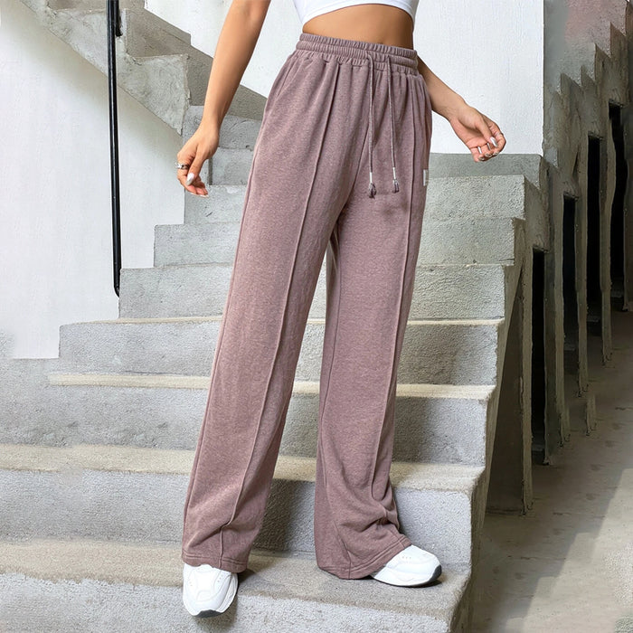 Letter Pattern Patched Drawstring Waist Sweatpants