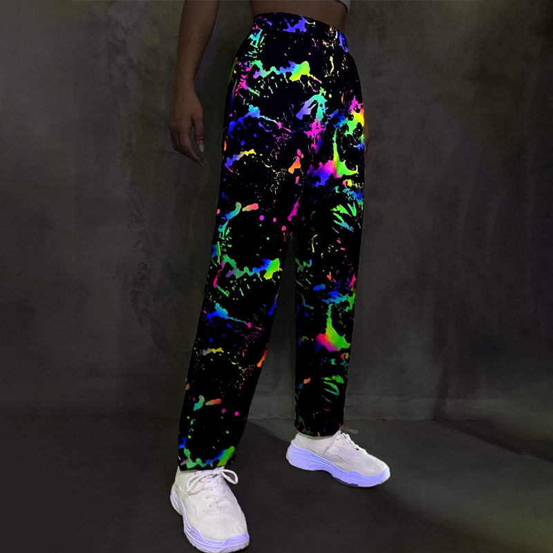 Reflective Graphic Print Sweatpants